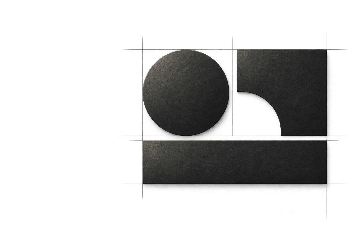 Geometric study of a circle, cut square and bar